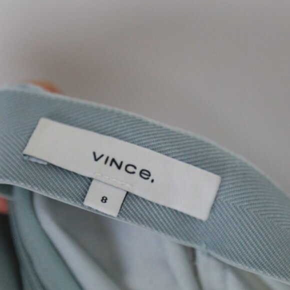 Vince Ruched Velvet Paneled Skirt in Pale‎ Sea Grass Size 8 - Picture 4 of 9